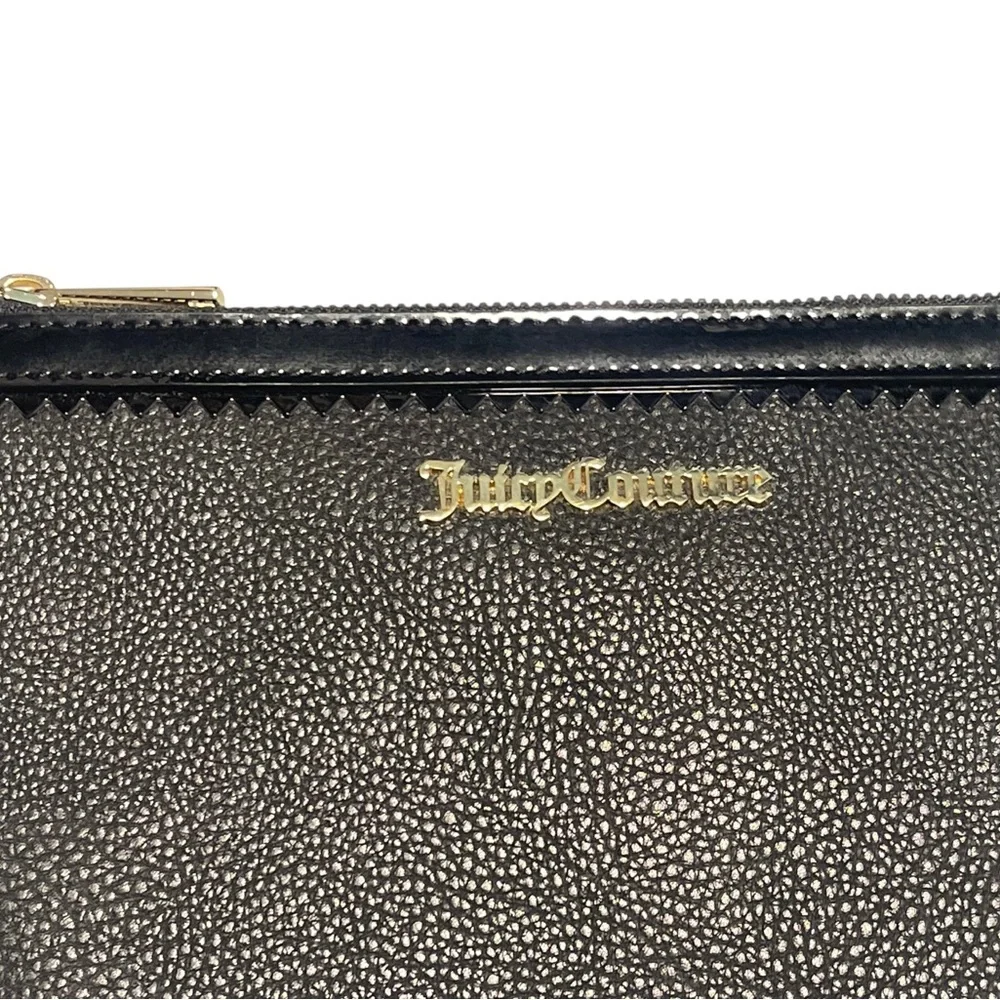 Juicy Couture Black Vegan Pebble Leather It’s A Man’s World Wristlet New W Tags